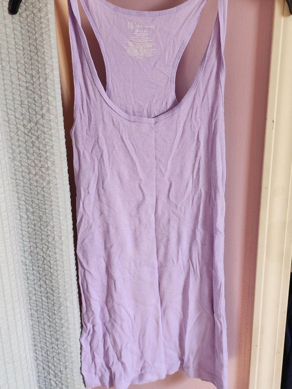 No Boundaries Lavender Ribbed Racerback Tank Top